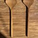 Salad server or large flat oval teak spoon L28 D8.5