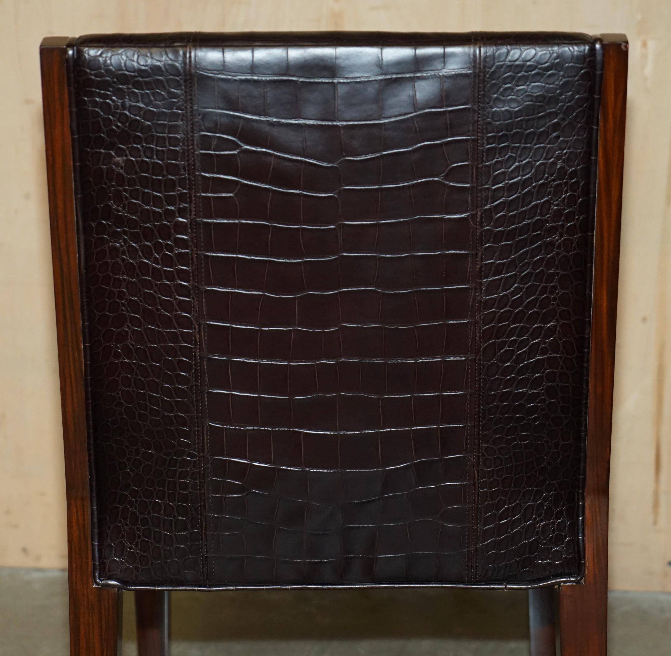 Chaises d'appoint Ralph Lauren Metropolis cuir patiné crocodile