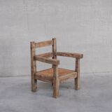 Paire de fauteuils en chêne primitif