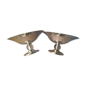 Deux coupes métal argenté , art