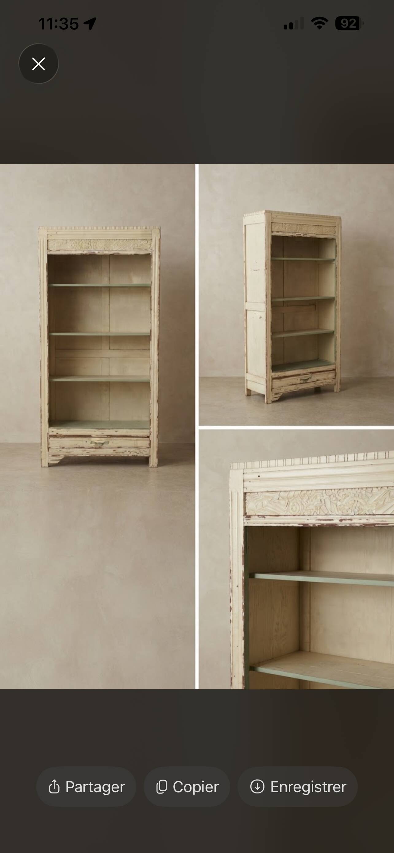 Bibliothèque en bois vintage