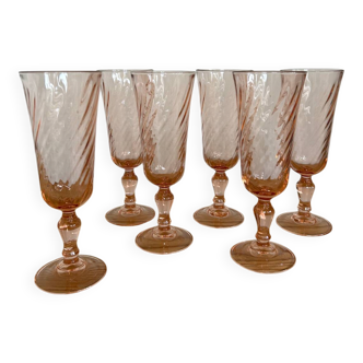 Set of 6 Rosaline champagne flutes