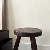 Brutalist wooden farm stool
