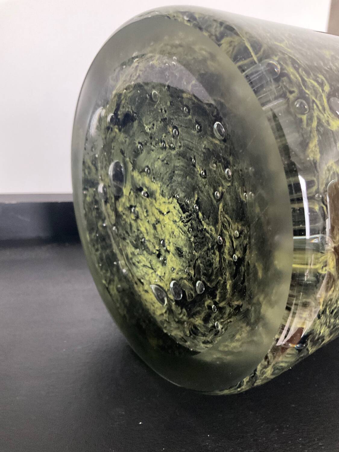 Vintage glass paste pot cover