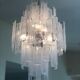 Huge strips “listelli alabastro” murano glass chandelier