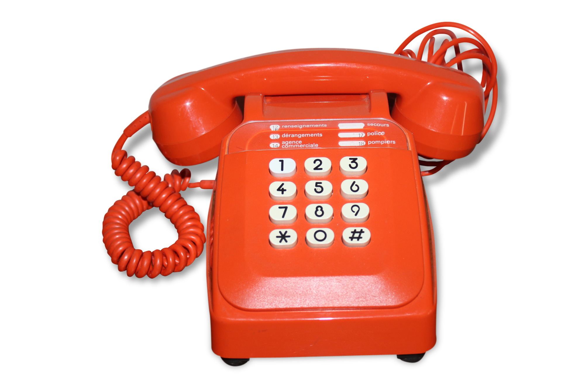 Téléphone vintage orange socotel s63 à touches avec écouteur Selency