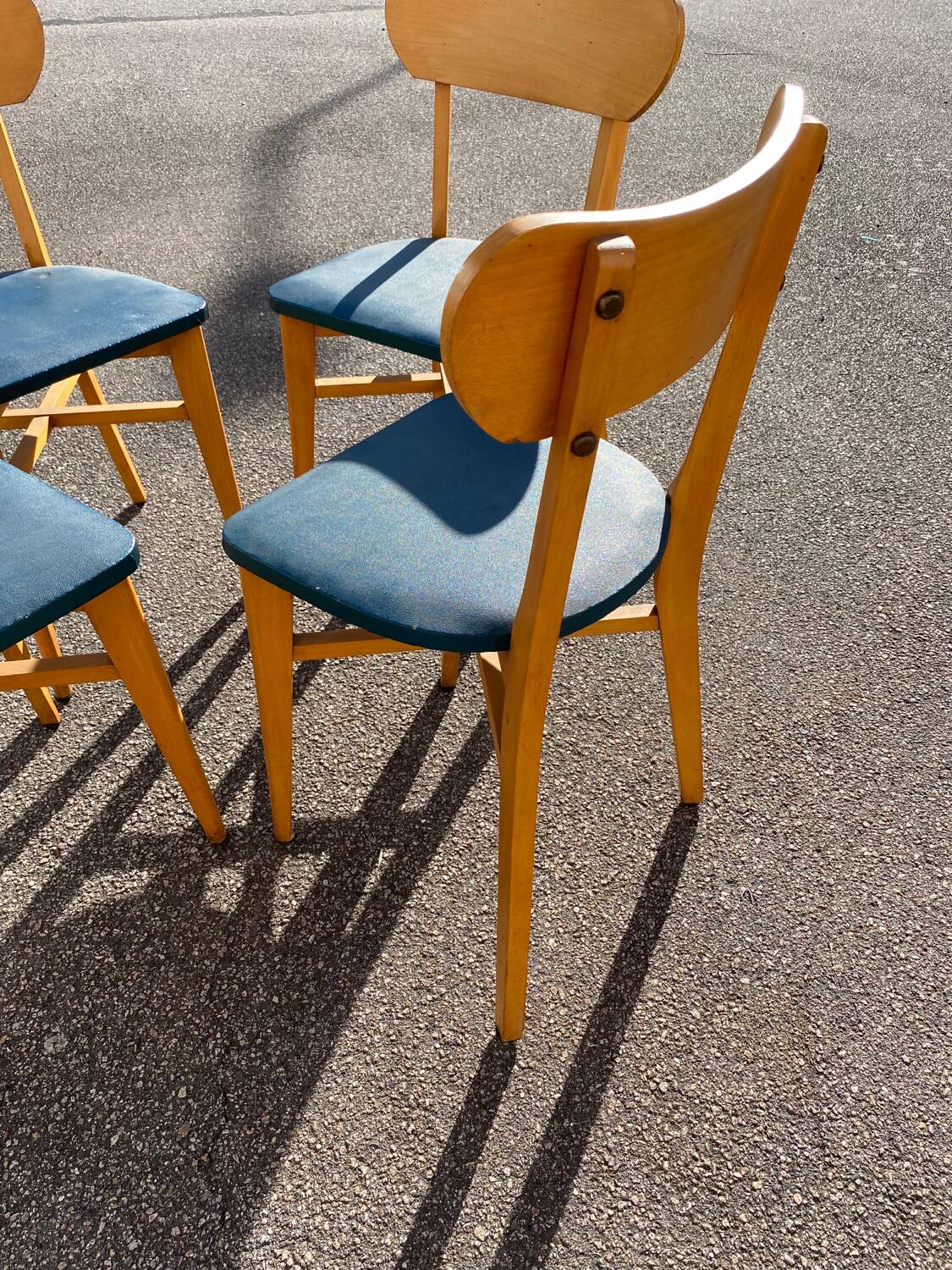Set de 4 chaises de bistrot vertes