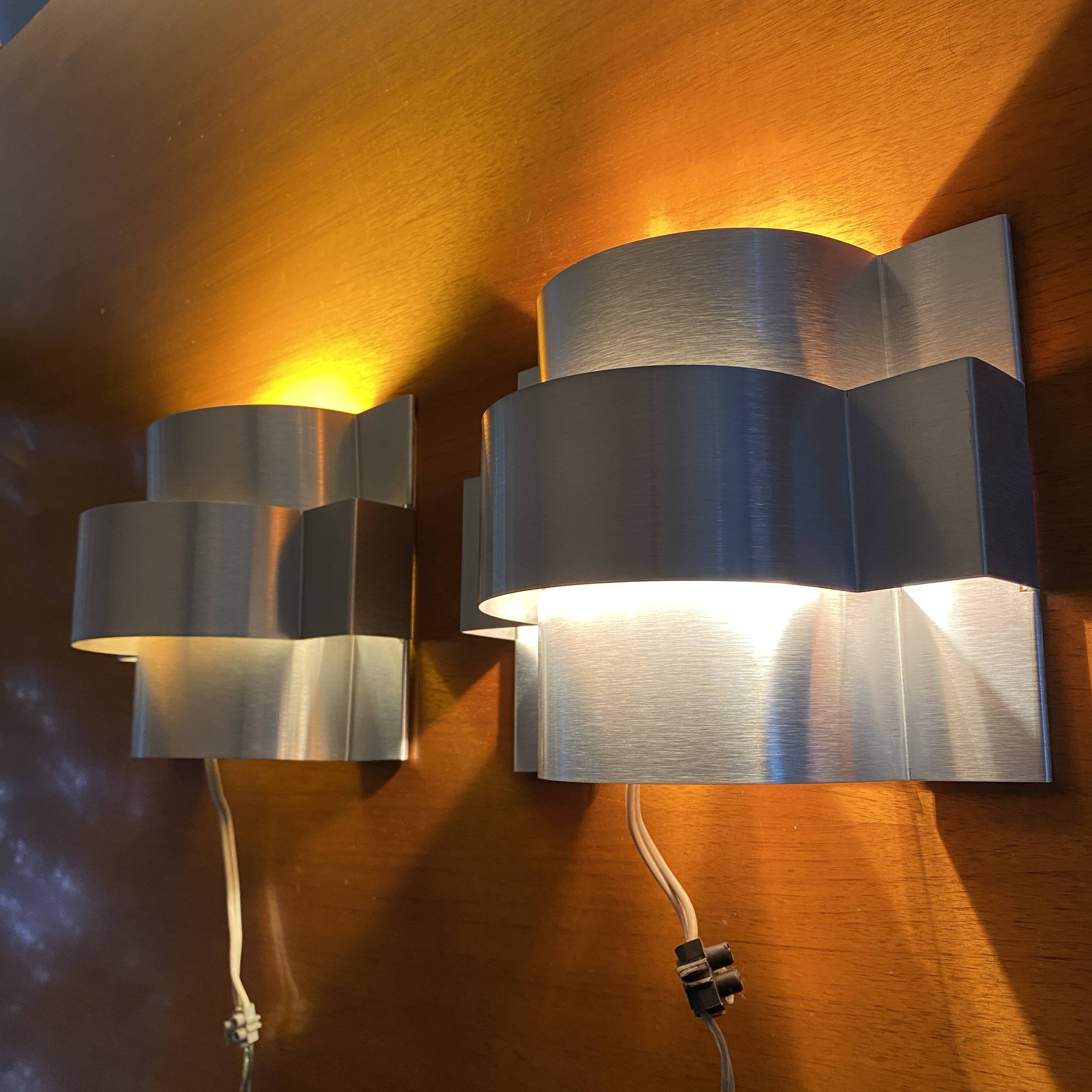 Pair of Max Sauze wall lights, Altaïr model, Late 1960.