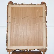Vintage Black Heavily Carved Wooden Forest Wall Mirror