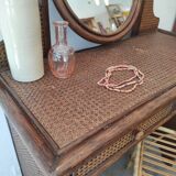 Coiffeuse rotin et cannage