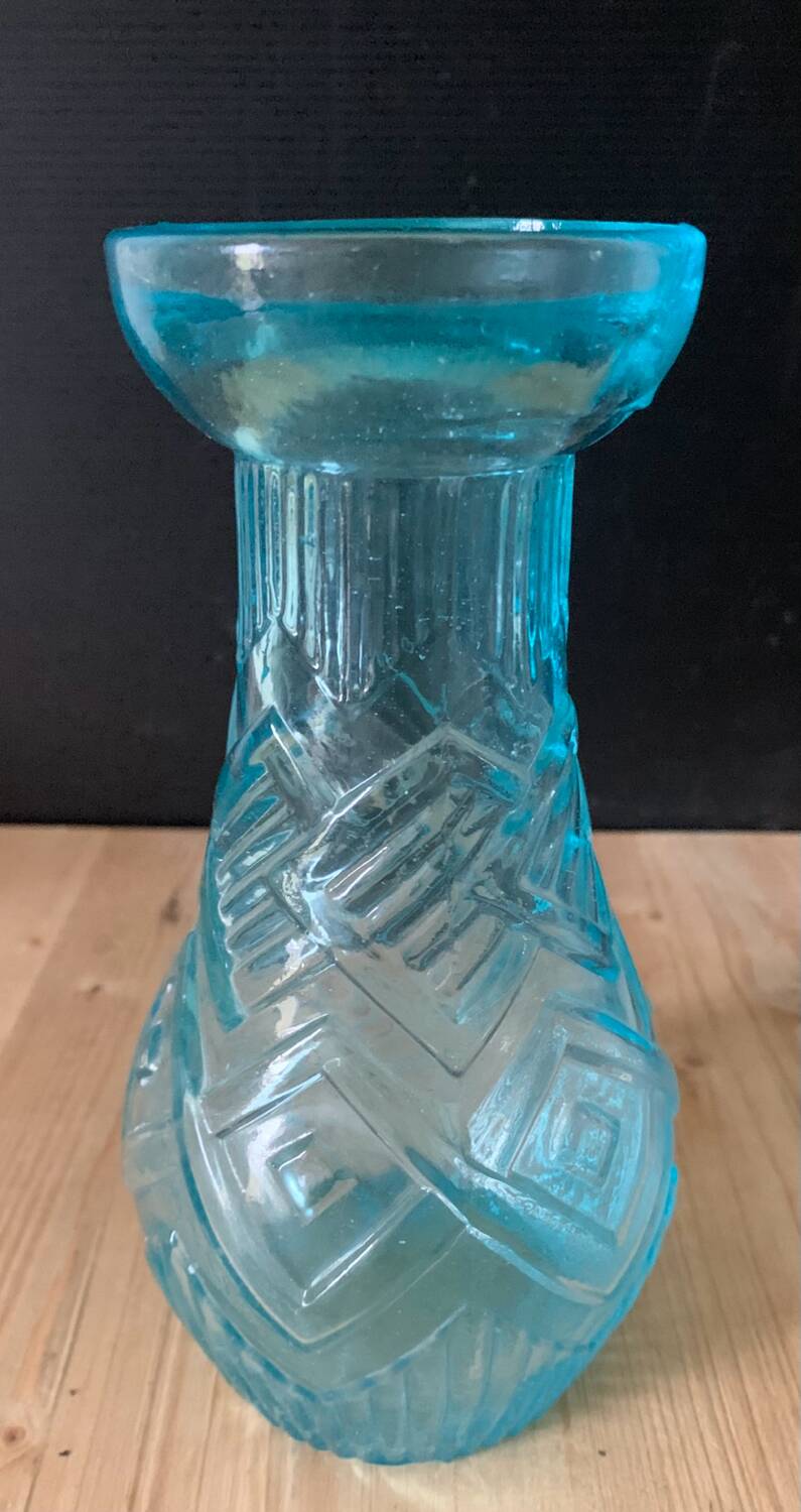 Blue glass bulb vase