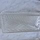 Set of 4 small bevelled and striped vintage glass trays / catchalls.