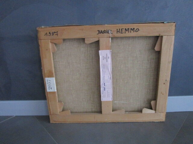 Oil-on-canvas painting "field work" 1987