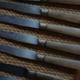 Set of 8 small old knives with wooden handles