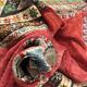 Vintage Red wool rug, Berber Antique Taznakht rug.