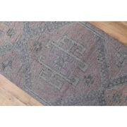1970s Turkish Oushak Handmade Wool Cotton Pink Area Rug 90x377