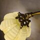Bronze and brass lamp, opaline shade, 1950.