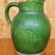 Green varnished stoneware pitcher