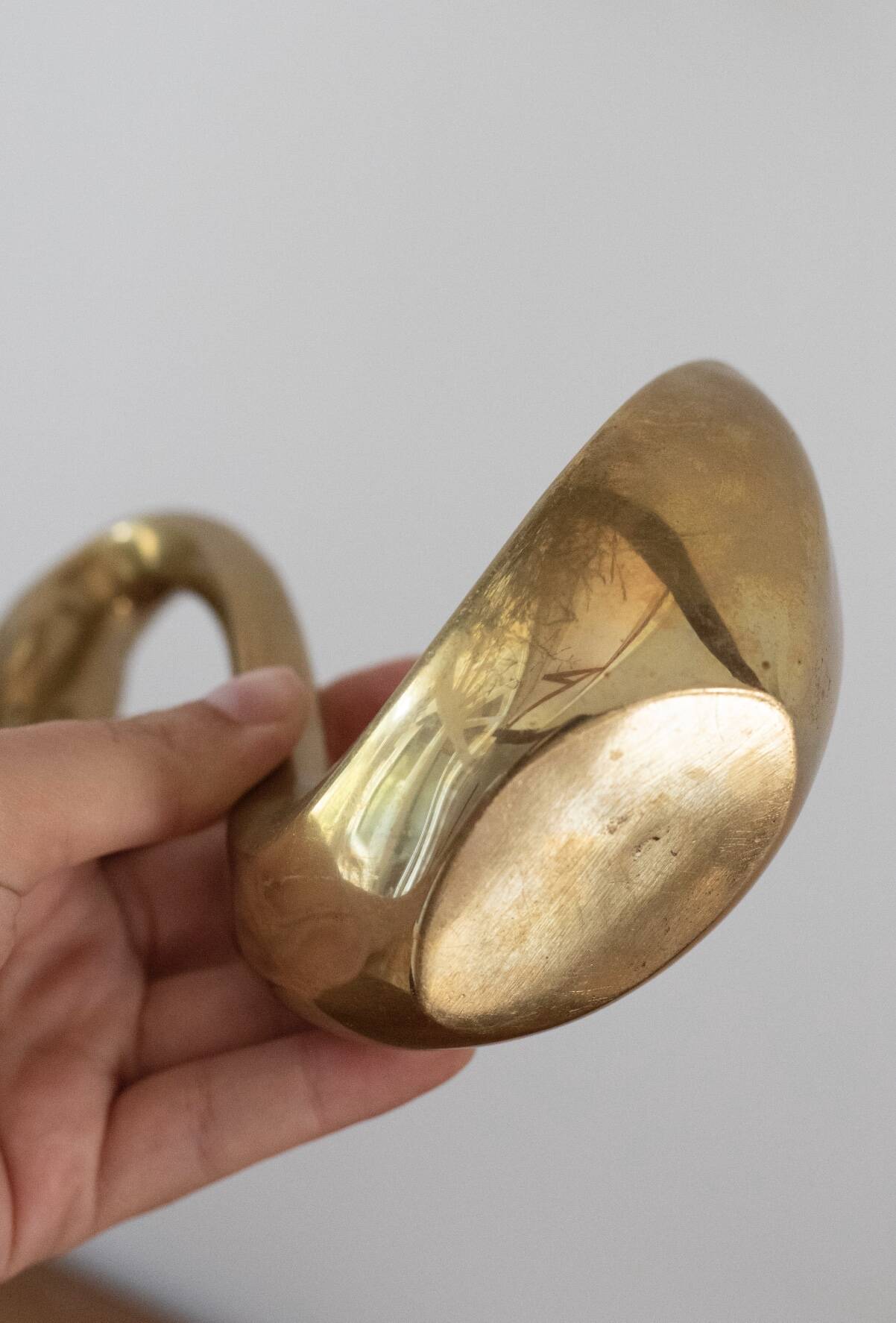 Pair of vintage brass swans