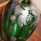 Murano glass alcohol bottle green & silver 1930s - 1940s.