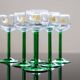 Luminarc france green stemmed liqueur/wine glasses, vintage, 1970s, set of 6