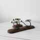 Set of two wooden and porcelain coat hooks