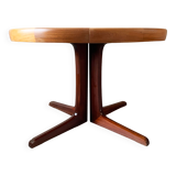 Table scandinave ronde vintage à pied central étoile extensible