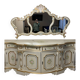Rococo style white wooden sideboard