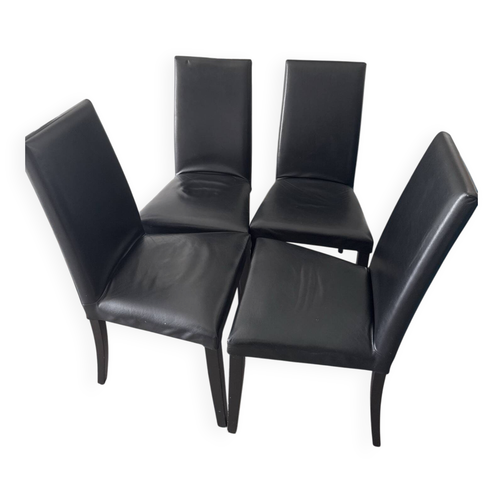 4 leather chairs by Cinna