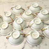 Set of 12 bowls with 2 porcelain handles