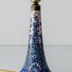 Antique Art Deco Gouda Pottery Table Lamp, c. 1910-35, New Ochre Linen Shade