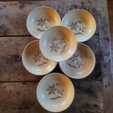6 floral pattern soup plates. 1970s