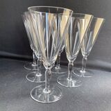 Verres à pied conique (6) - art nouveau - cristal soufflé léger uni