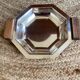 Art Deco silver metal and rosewood top
