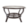 Table basse en bamboo et rotin avec plateau en verre 60s