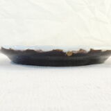 Plate cul noir 19 eme in faience of rouen de la metairie