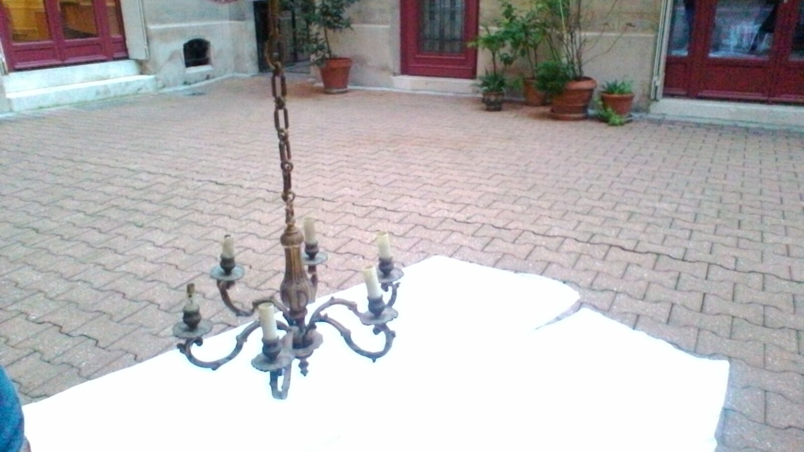Lustre 6 branches en bronze