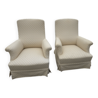 Paire de fauteuils crapaud