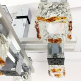1970's cubic chandelier in chromed metal designed by Maison Sciolari for Mazzega