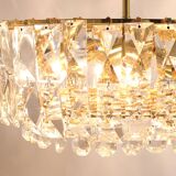 Bakalowits Vienna Grand Chandelier in Gilded Brass and Crystal Glass, Austria, 1970s