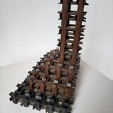 Crucifix sculpture Tramp Art 1900