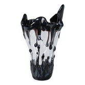 Vase en verre de Murano, design italien, années 1960, fabriqué en Italie.
