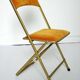Folding chairs in gold metal and velvet