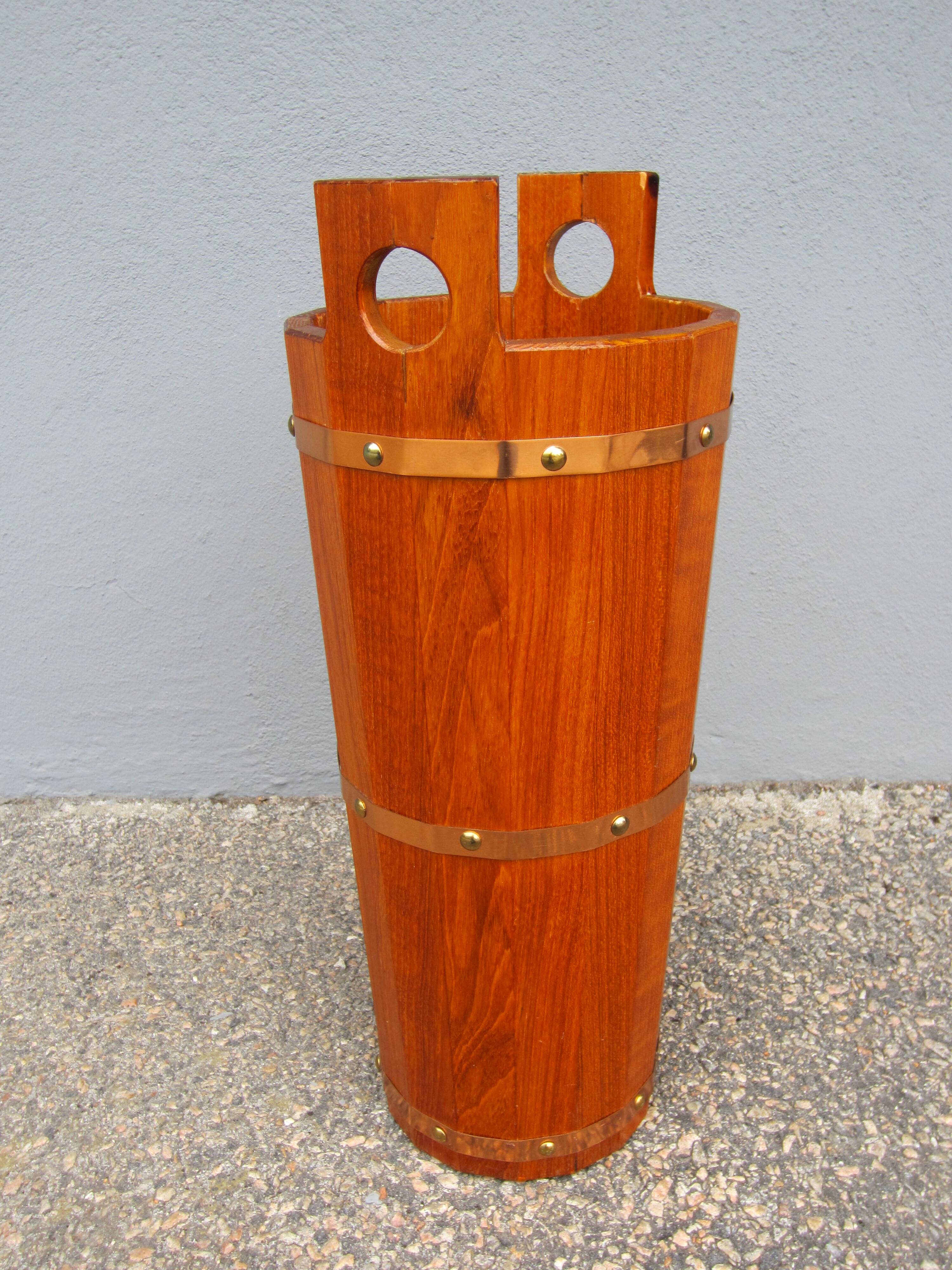 Scandinavian teak umbrella stand by JH Sävsjö