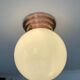 Vintage ceiling lamp, copper and art deco opaline, France 1930