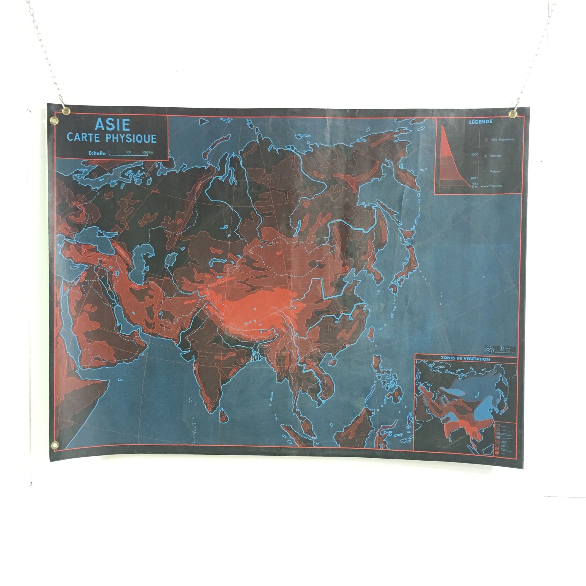 Affiche scolaire géographique Amerique du Nord / Asie