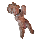 Carved wooden cherub or putto