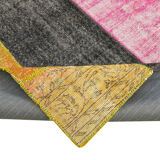 Tapis de patchwork turc surteint fait à la main 206 cm x 267 cm multicolor patchwork
