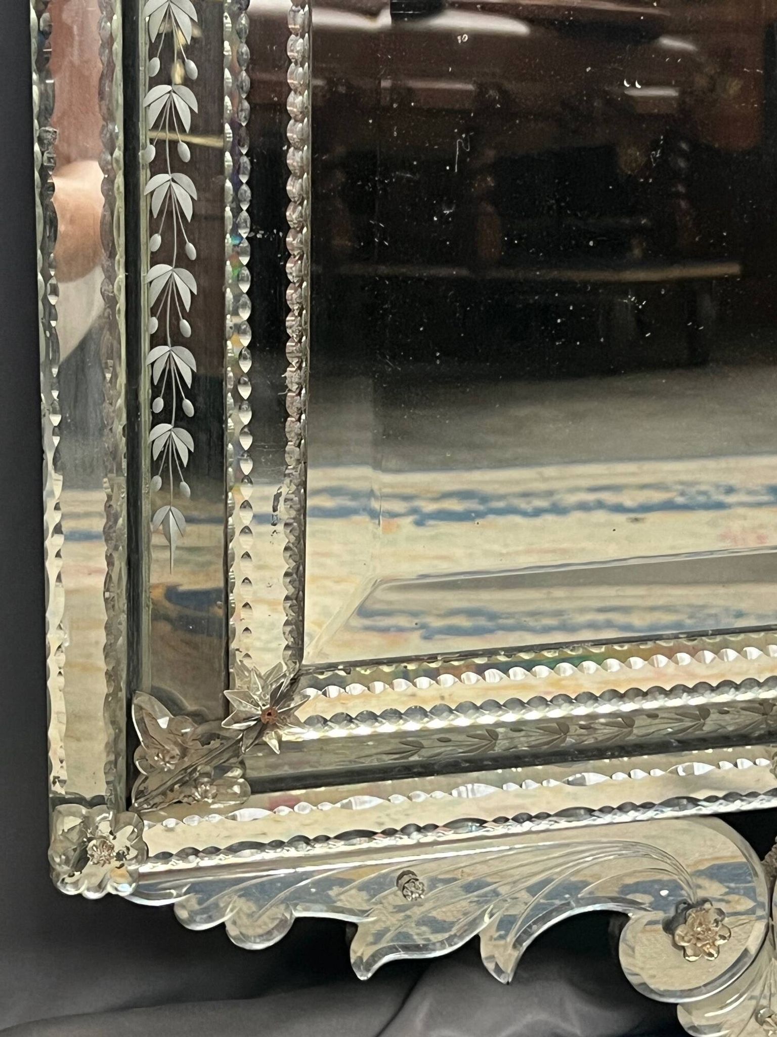 Antique Venetian mirror.