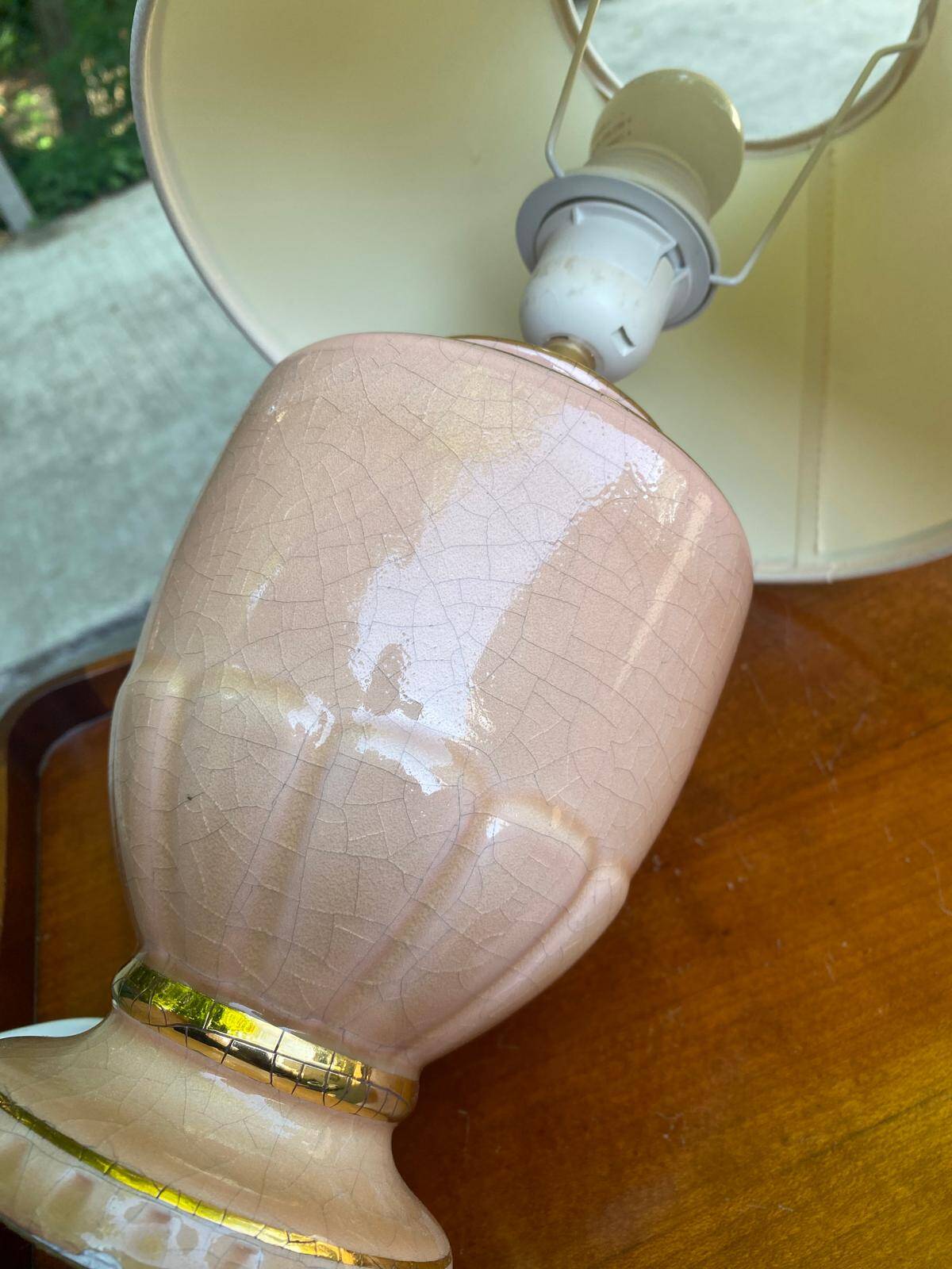 Vintage table lamp in crackled ceramic